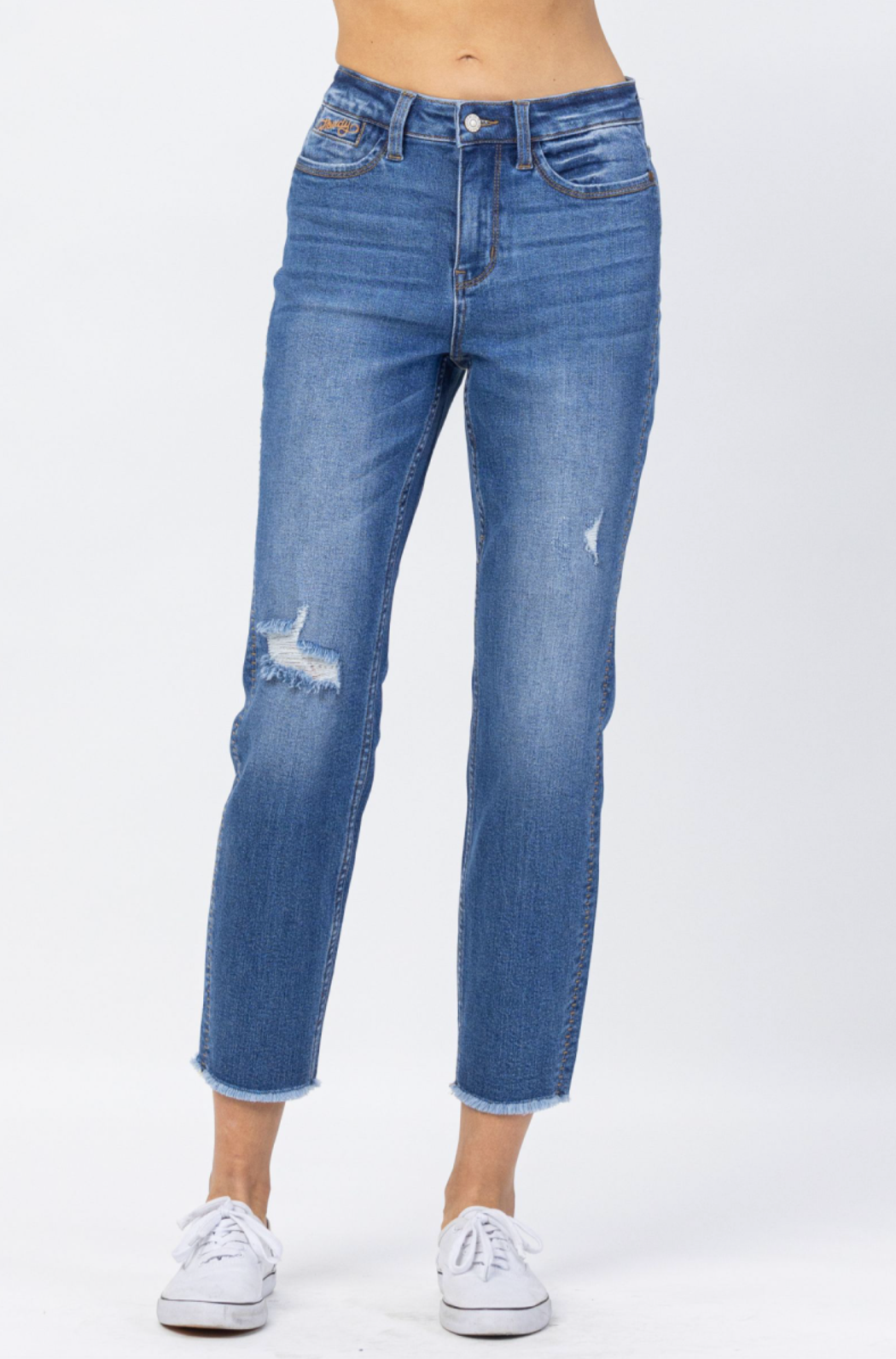 Judy Blue Howdy Embroidered Boyfriend Jeans
