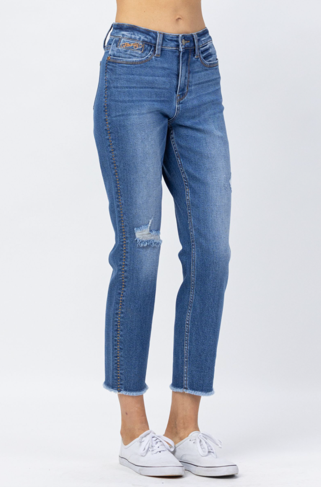 Judy Blue Howdy Embroidered Boyfriend Jeans