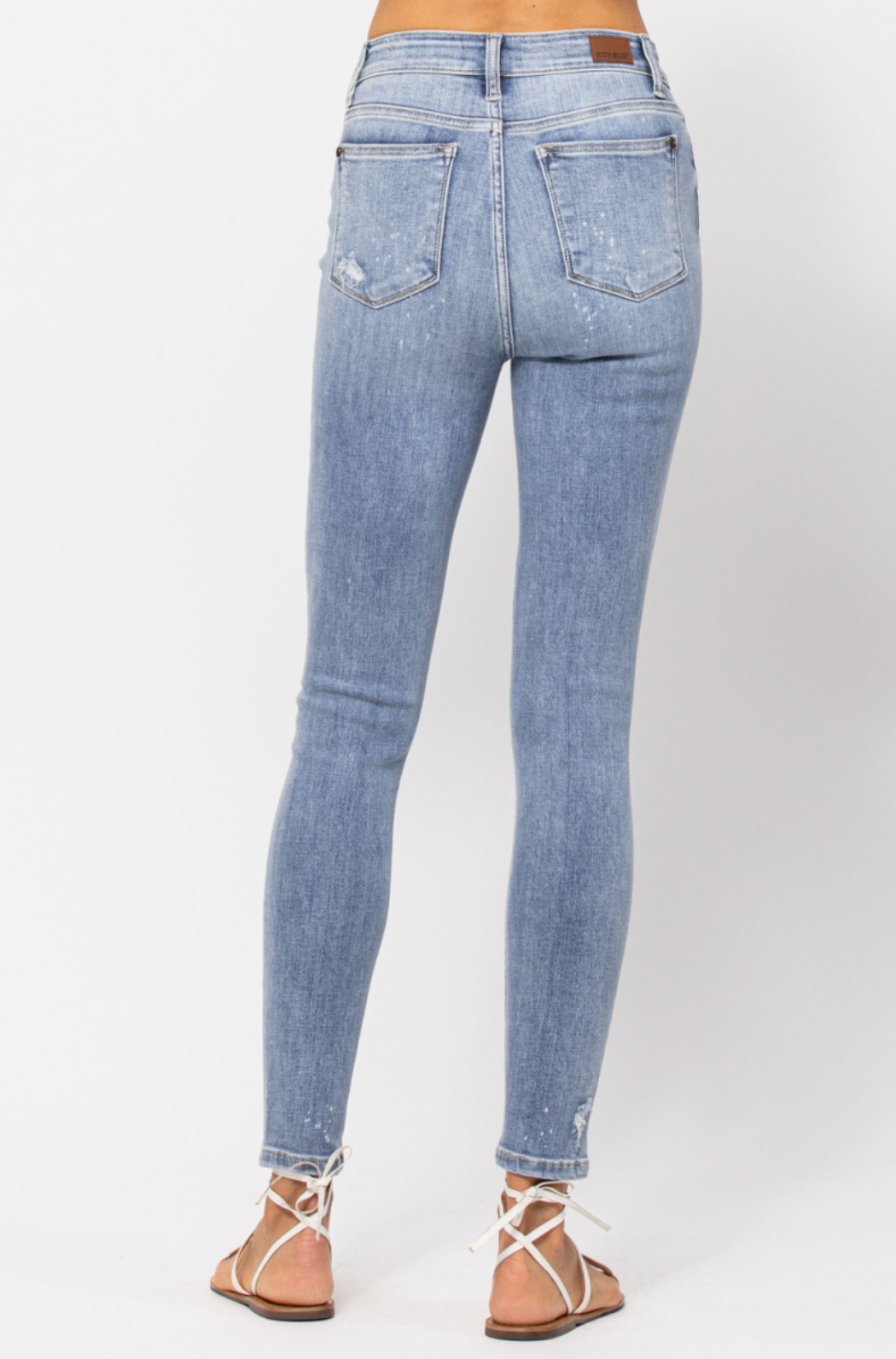 Judy Blue Bleach Splatter Destroyed Skinny Jeans