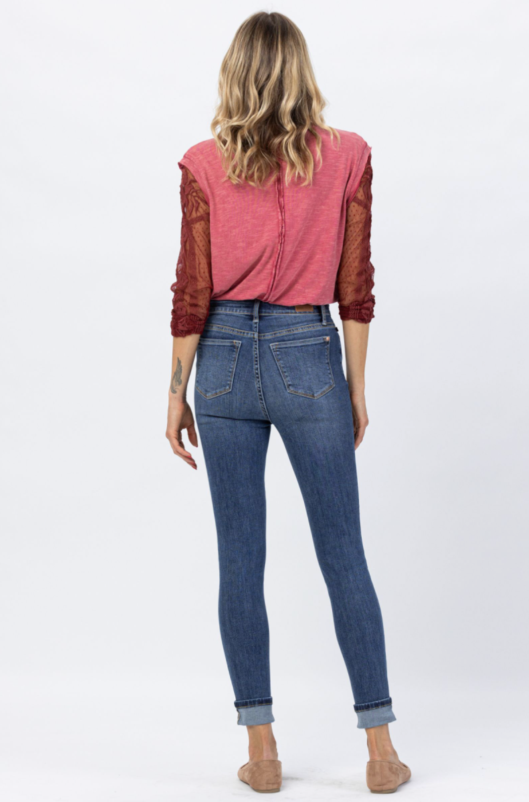 Judy Blue Tummy Control Cuffed Skinny Jeans