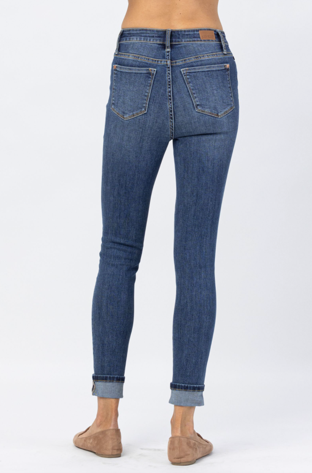 Judy Blue Tummy Control Cuffed Skinny Jeans