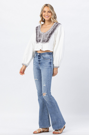 Judy Blue Destroyed Flare Jeans