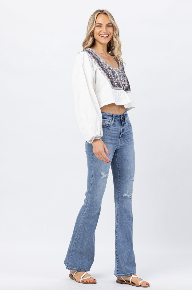 Judy Blue Destroyed Flare Jeans