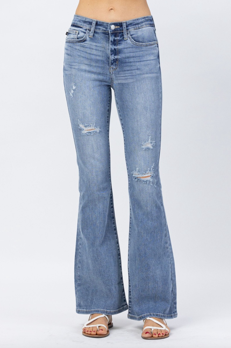 Judy Blue Destroyed Flare Jeans