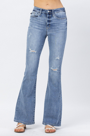 Judy Blue Destroyed Flare Jeans