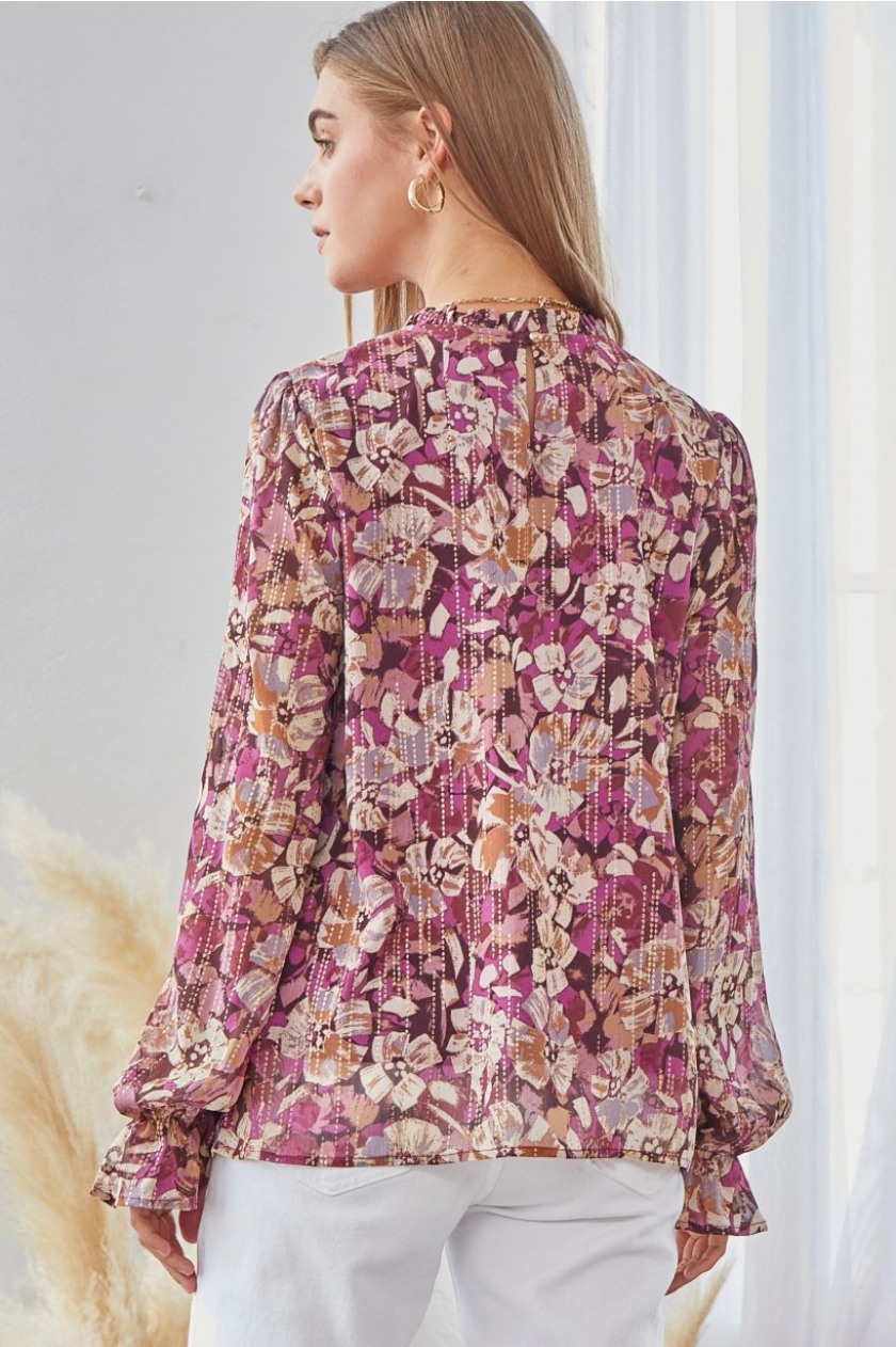 Beautiful Tomorrow Blouse - Burgundy