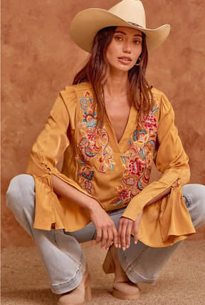 From Here On Out Blouse - Marigold