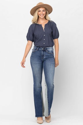 Judy Blue Inseam Panel Flare Jeans