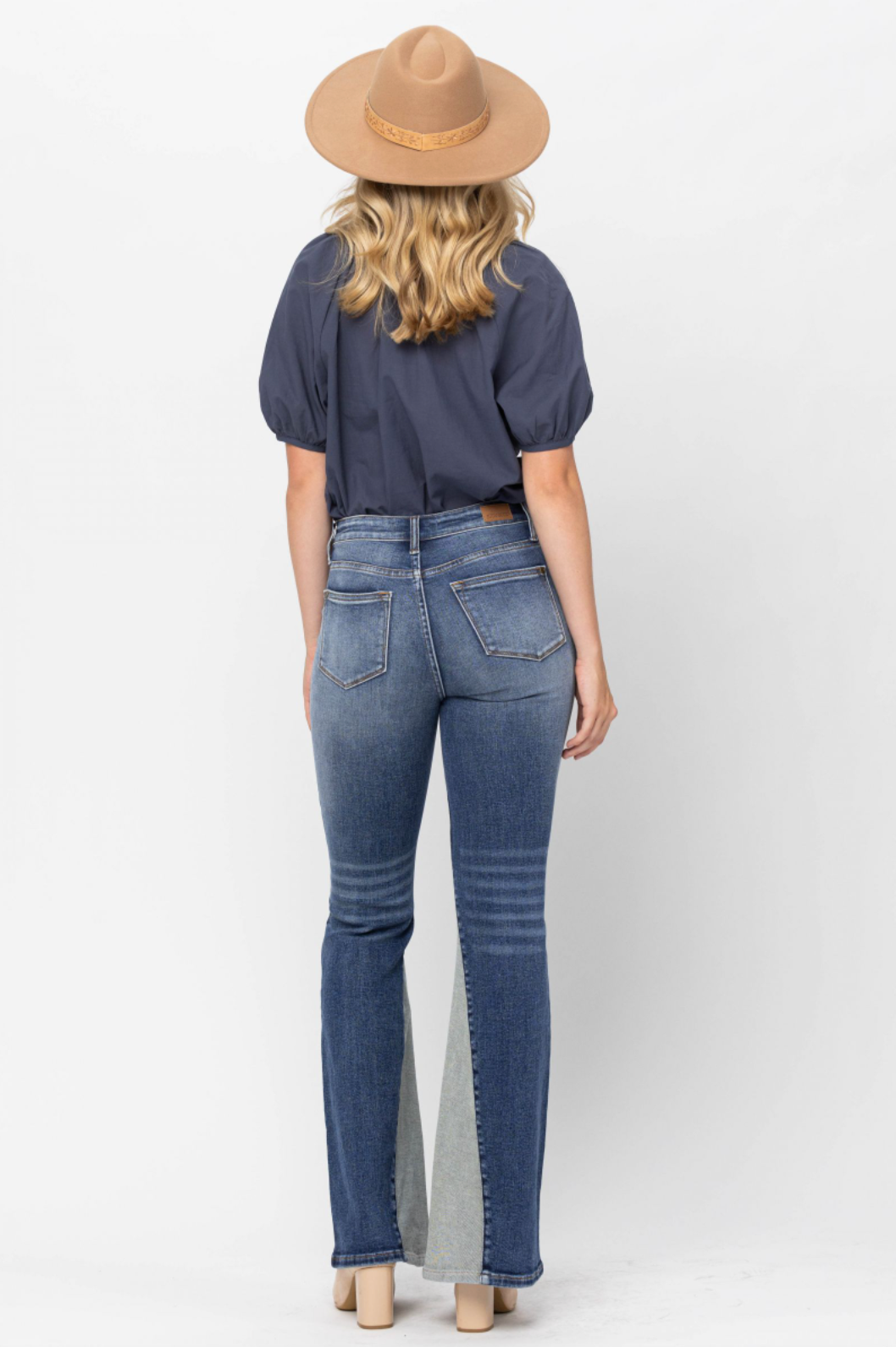 Judy Blue Inseam Panel Flare Jeans