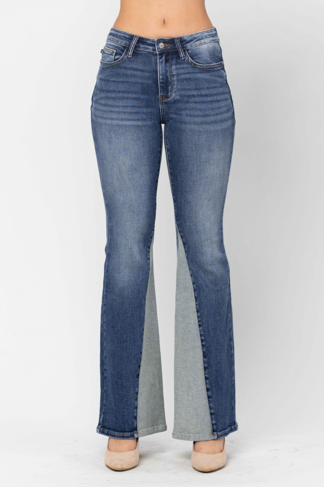 Judy Blue Inseam Panel Flare Jeans