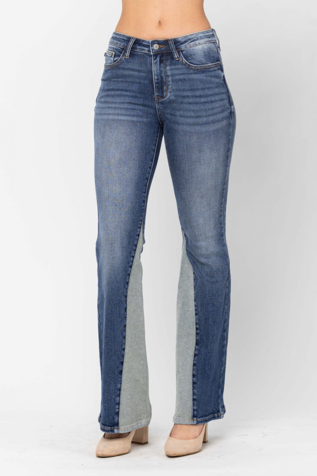 Judy Blue Inseam Panel Flare Jeans