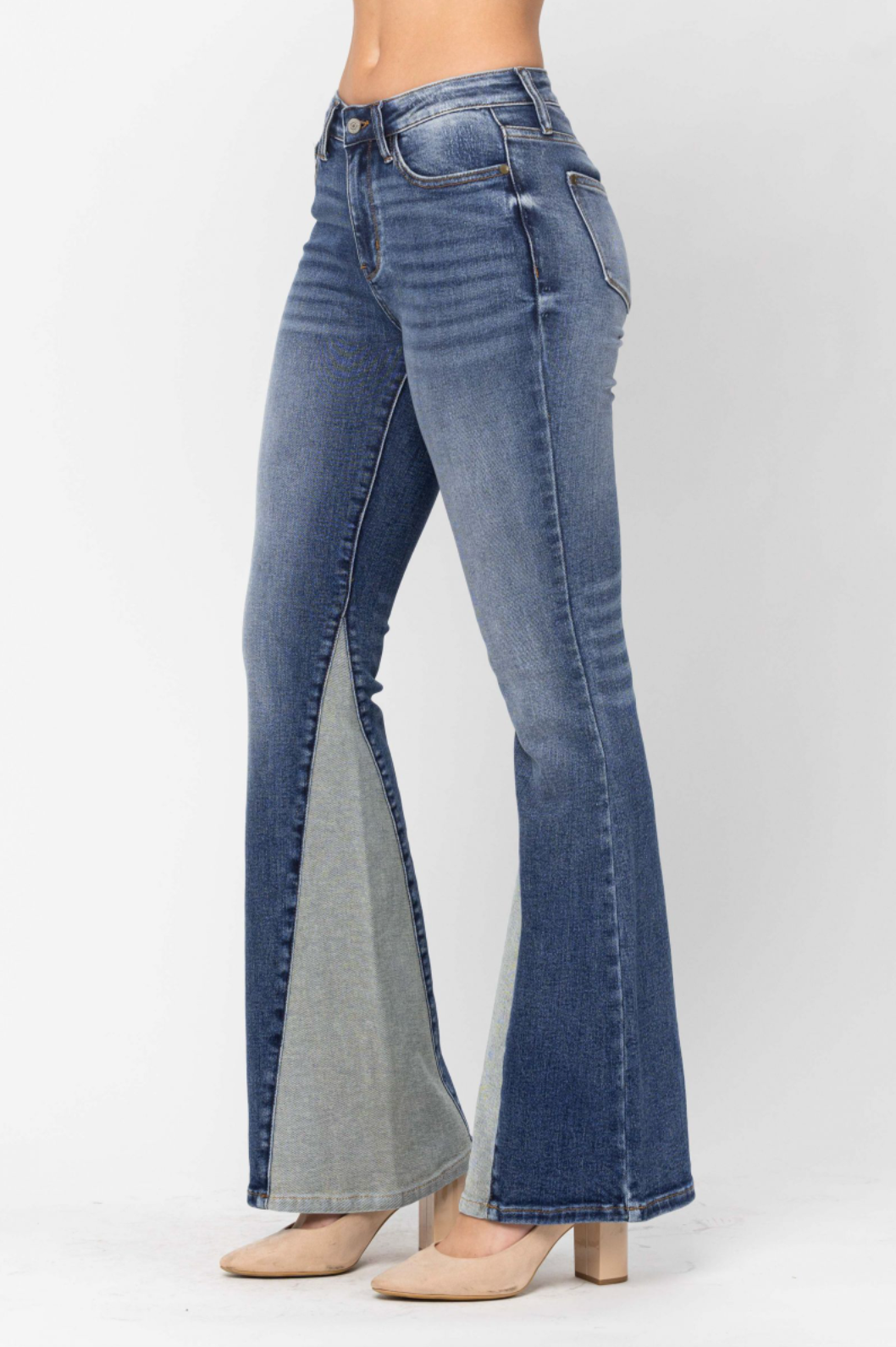 Judy Blue Inseam Panel Flare Jeans