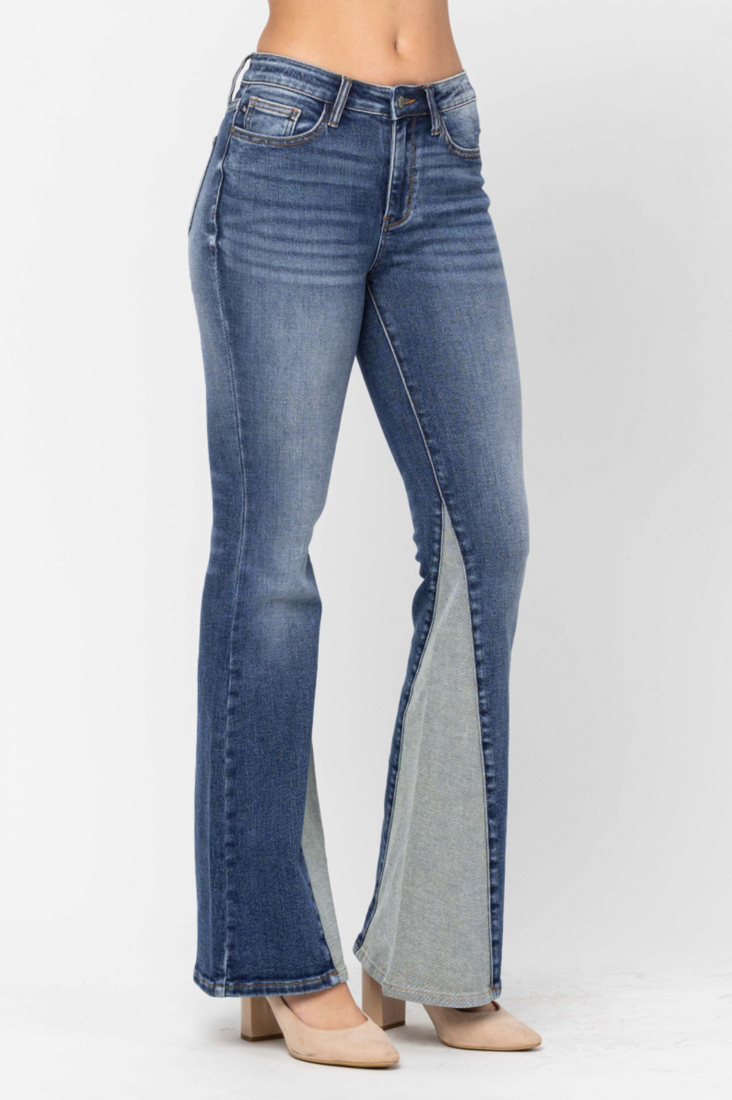 Judy Blue Inseam Panel Flare Jeans