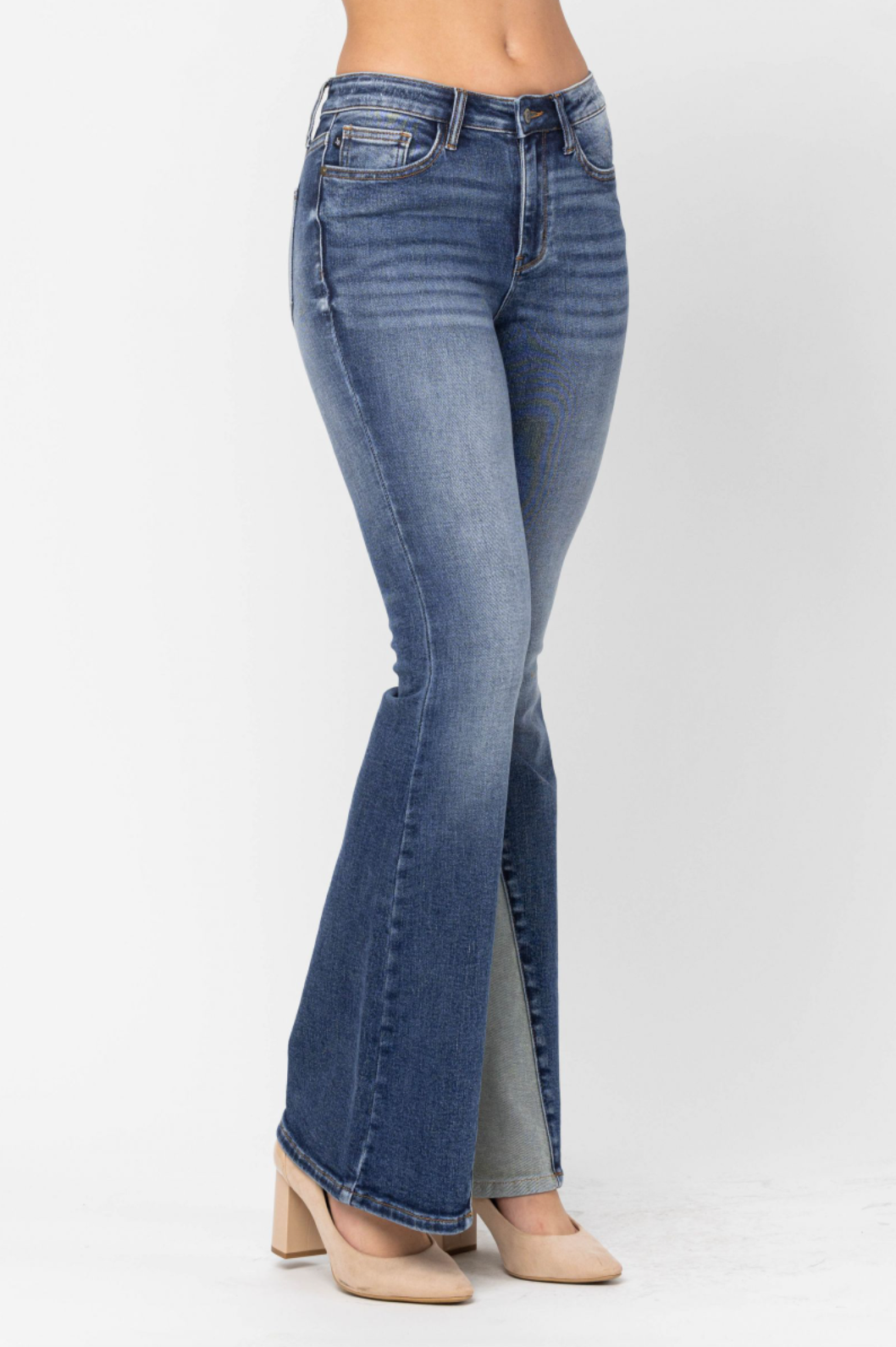 Judy Blue Inseam Panel Flare Jeans