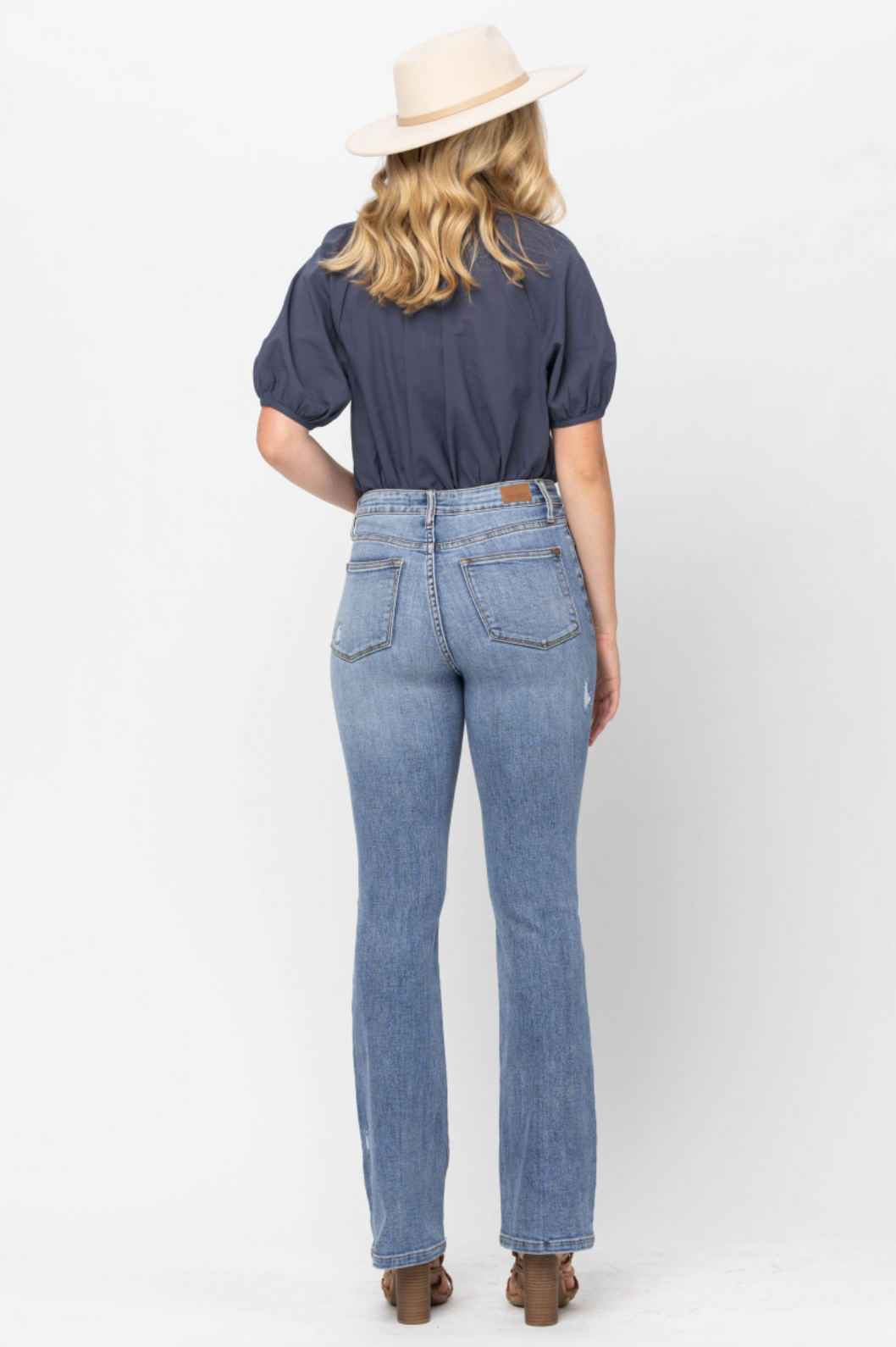 Judy Blue Stone Wash Destroyed Bootcut Jeans
