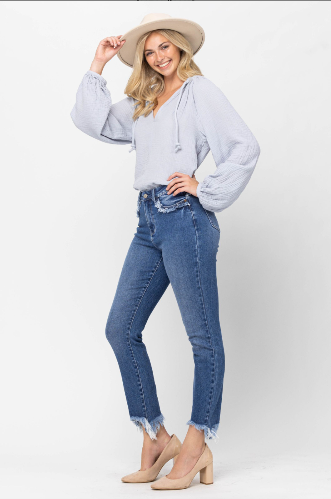Judy Blue Fringe Pocket Slim Fit Jeans
