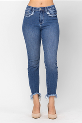 Judy Blue Fringe Pocket Slim Fit Jeans