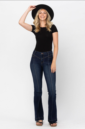 Judy Blue Front Yoke Flare Jeans