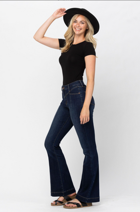 Judy Blue Front Yoke Flare Jeans