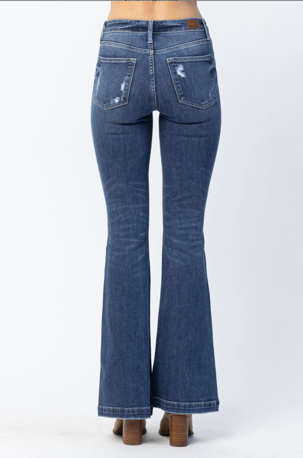 Judy Blue Destroyed Button Fly Trouser Flare