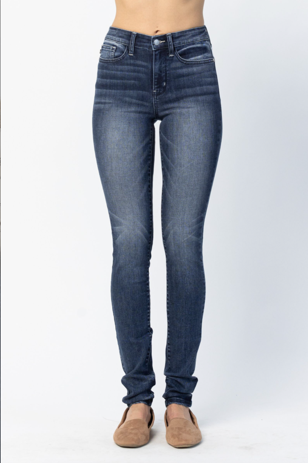 Judy Blue Super Long Pin Tack Skinny Jeans