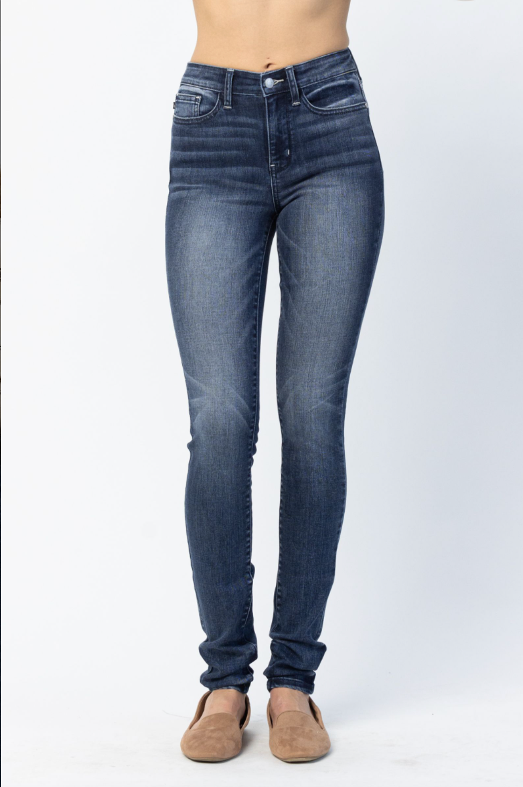 Judy Blue Super Long Pin Tack Skinny Jeans