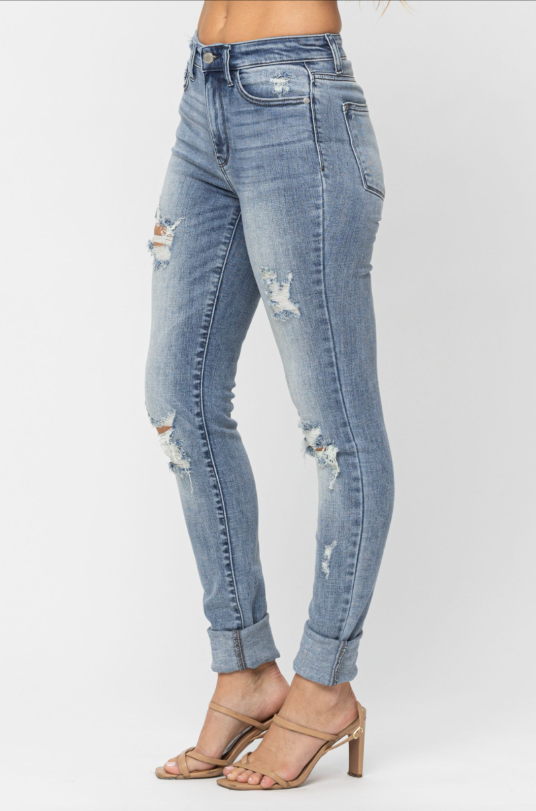 Judy Blue Super Long Heavy Destroy Skinny
