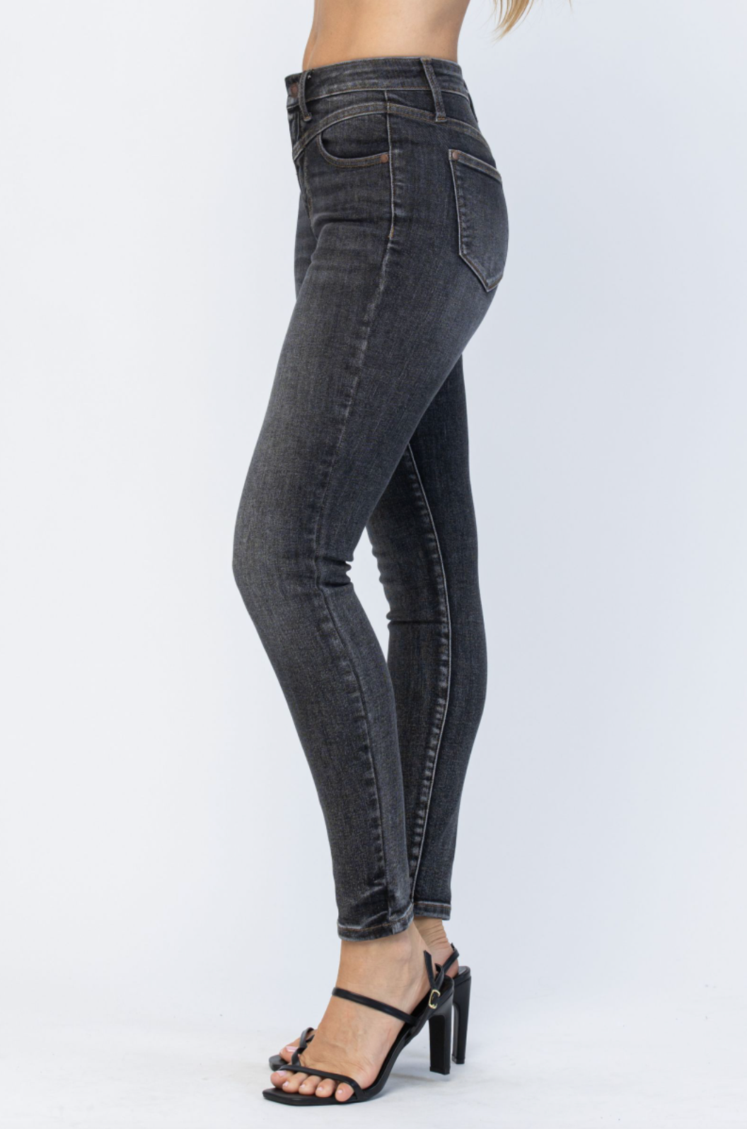 Judy Blue Vintage Black Yoke Skinny Jeans