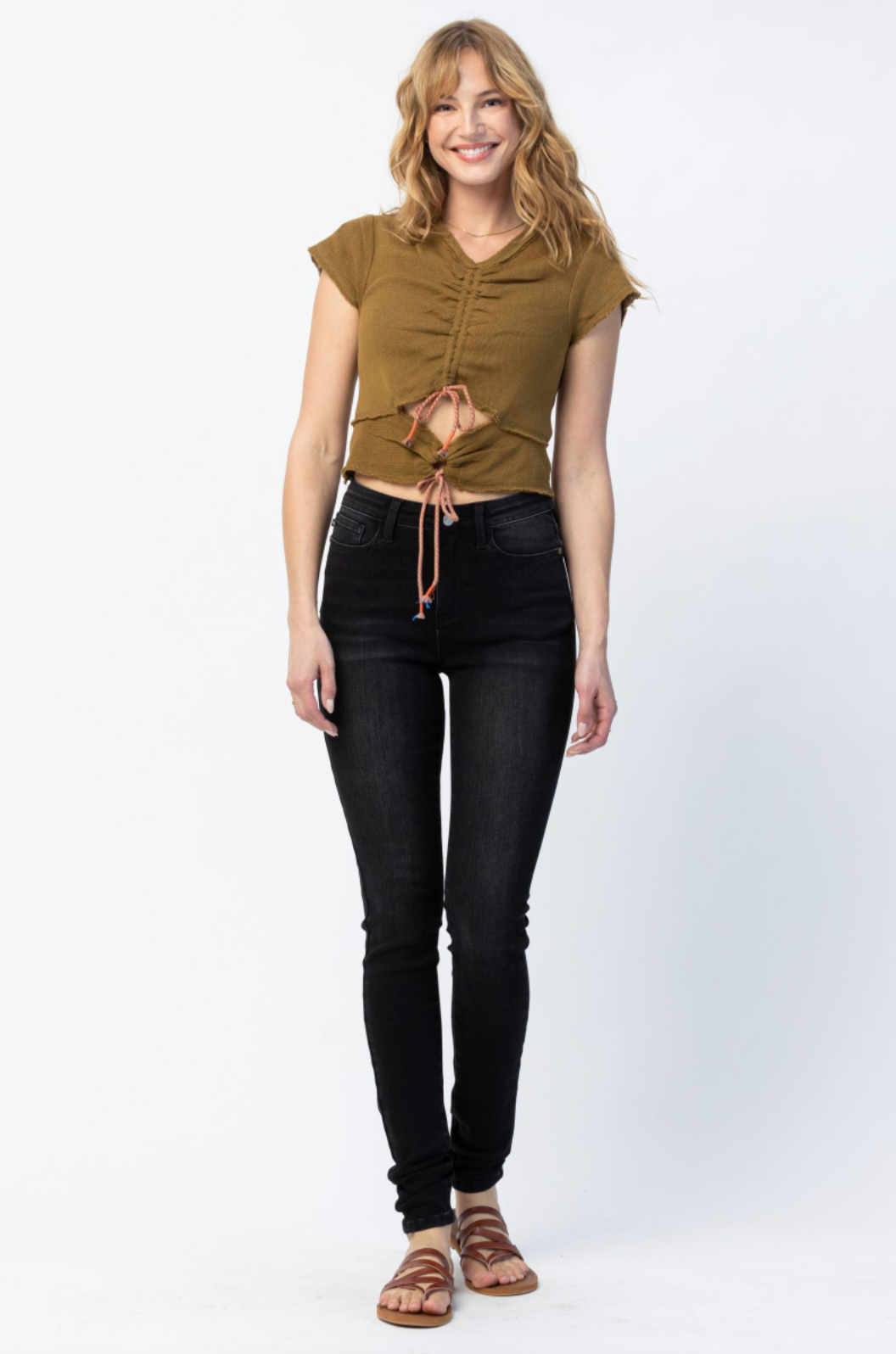 Judy Blue Super Long Black Skinny Jeans