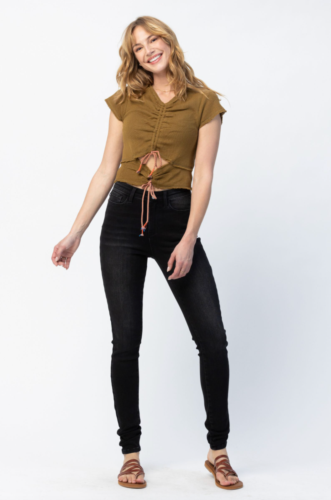 Judy Blue Super Long Black Skinny Jeans