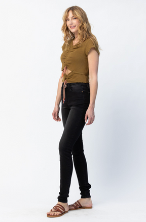 Judy Blue Super Long Black Skinny Jeans