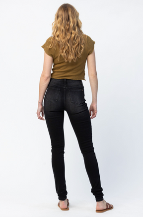 Judy Blue Super Long Black Skinny Jeans