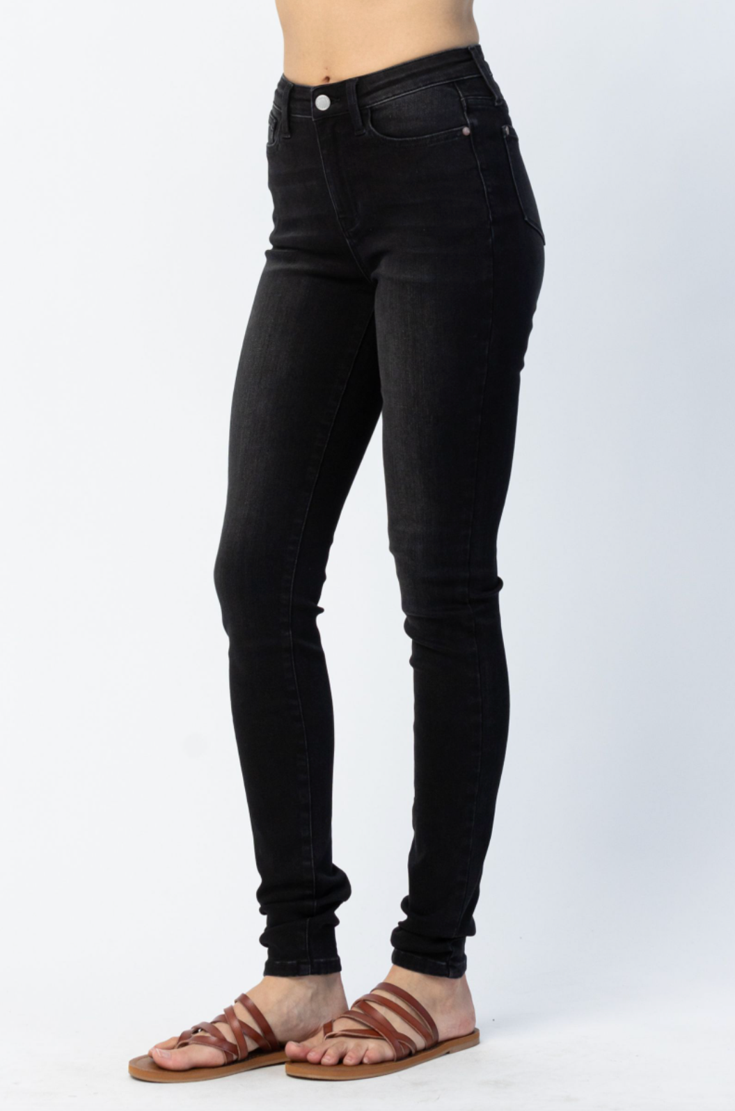 Judy Blue Super Long Black Skinny Jeans