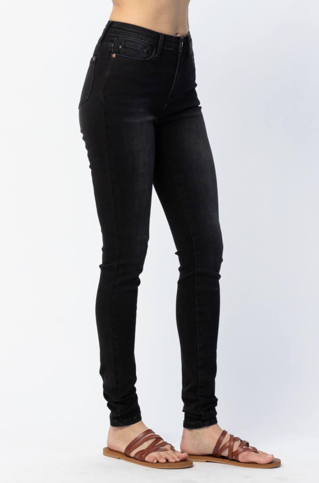 Judy Blue Super Long Black Skinny Jeans