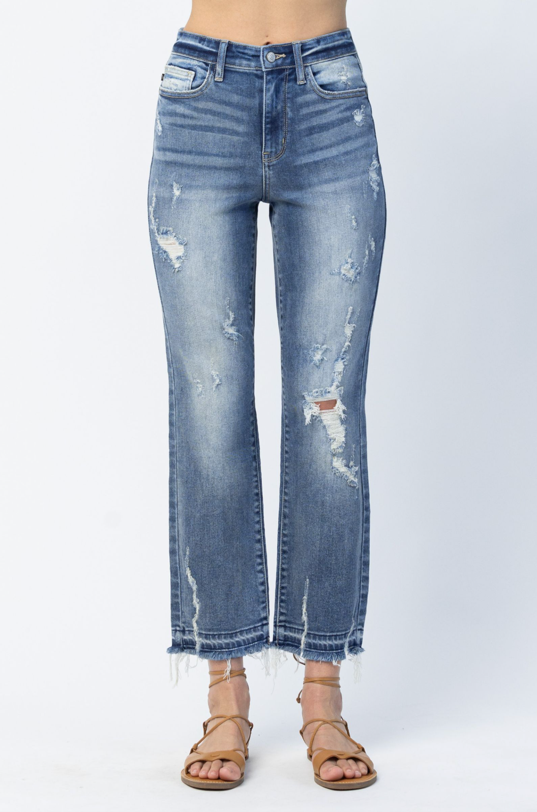 Judy Blue Release Hem Straight Jeans