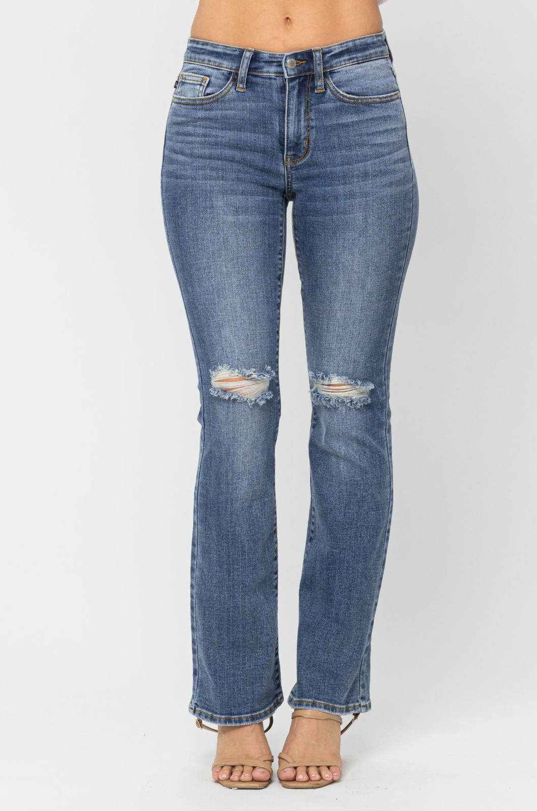 Judy Blue Knee Destroyed Bootcut Jeans