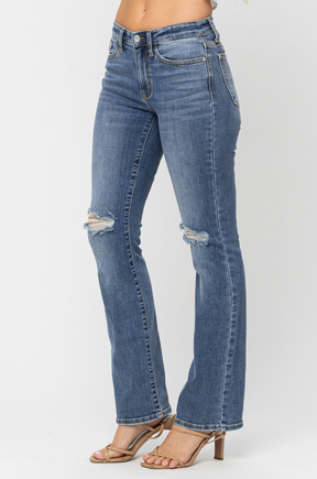 Judy Blue Knee Destroyed Bootcut Jeans