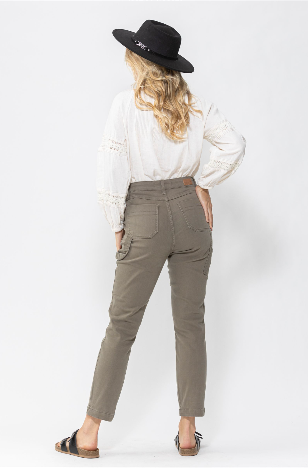 Judy Blue Olive Girlfriend Utility Pants