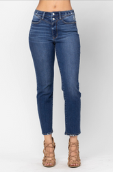 Judy Blue Front Yoke Girlfriend Jeans