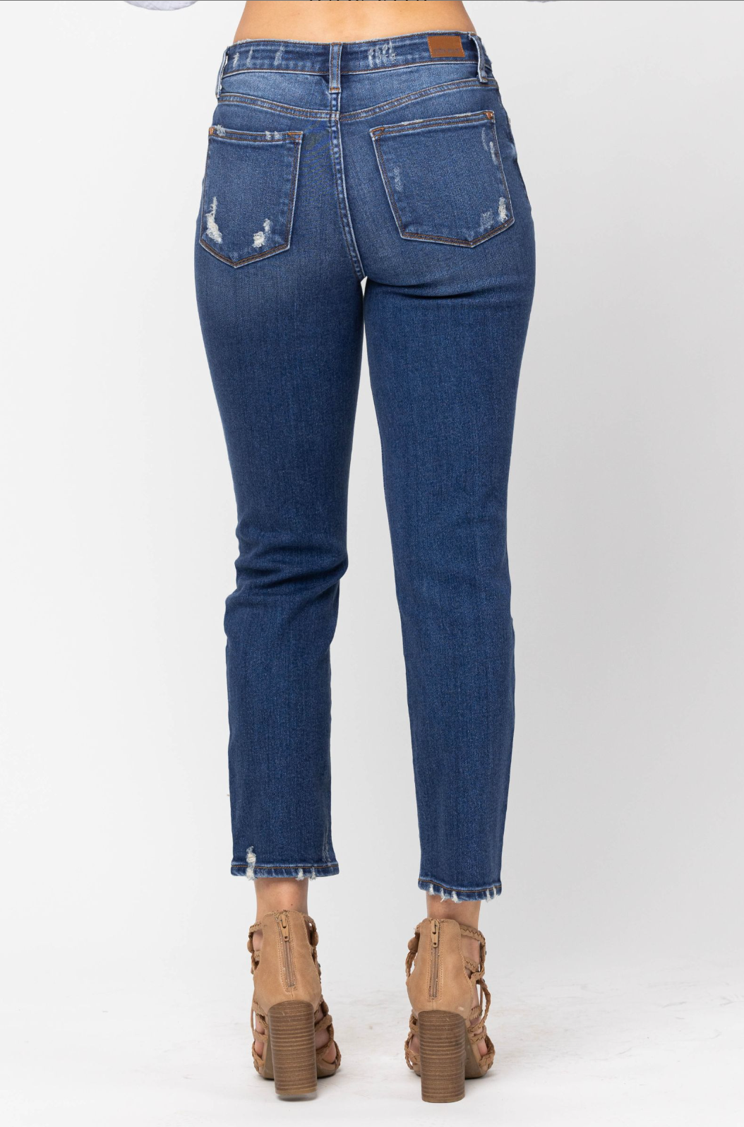 Judy Blue Front Yoke Girlfriend Jeans