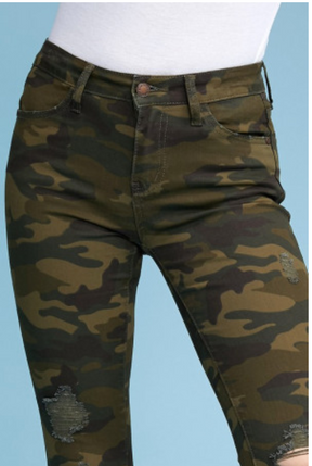Judy Blue Camouflage Distressed Skinny Jean