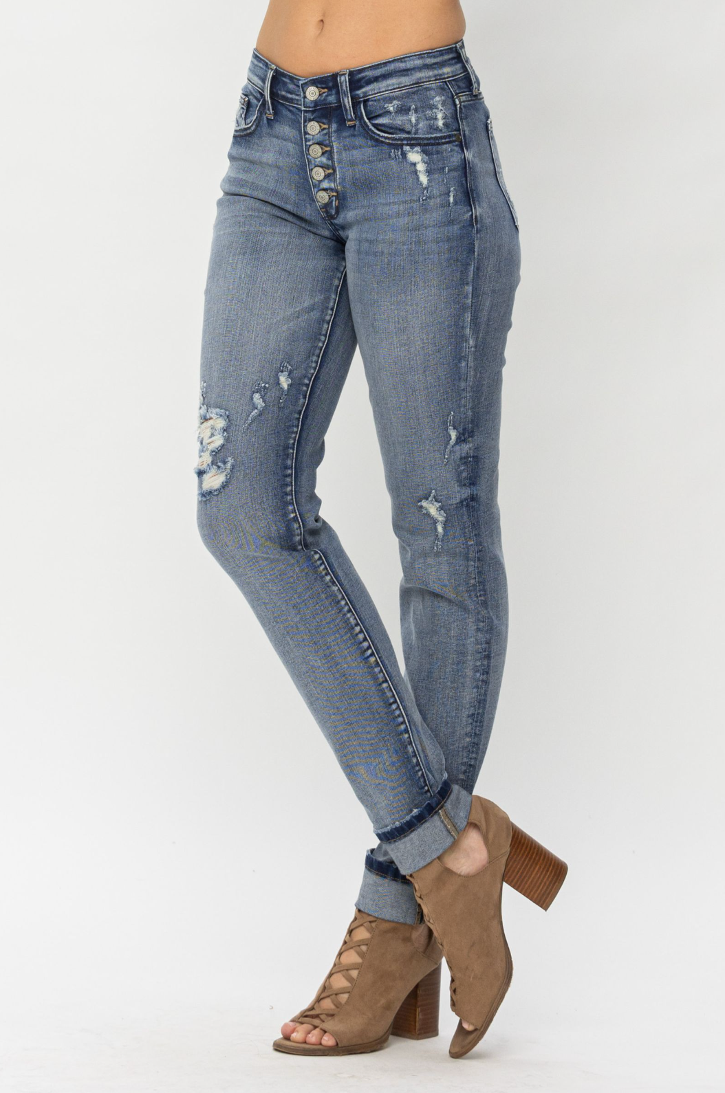 Judy Blue Contrast Wash Boyfriend Jeans