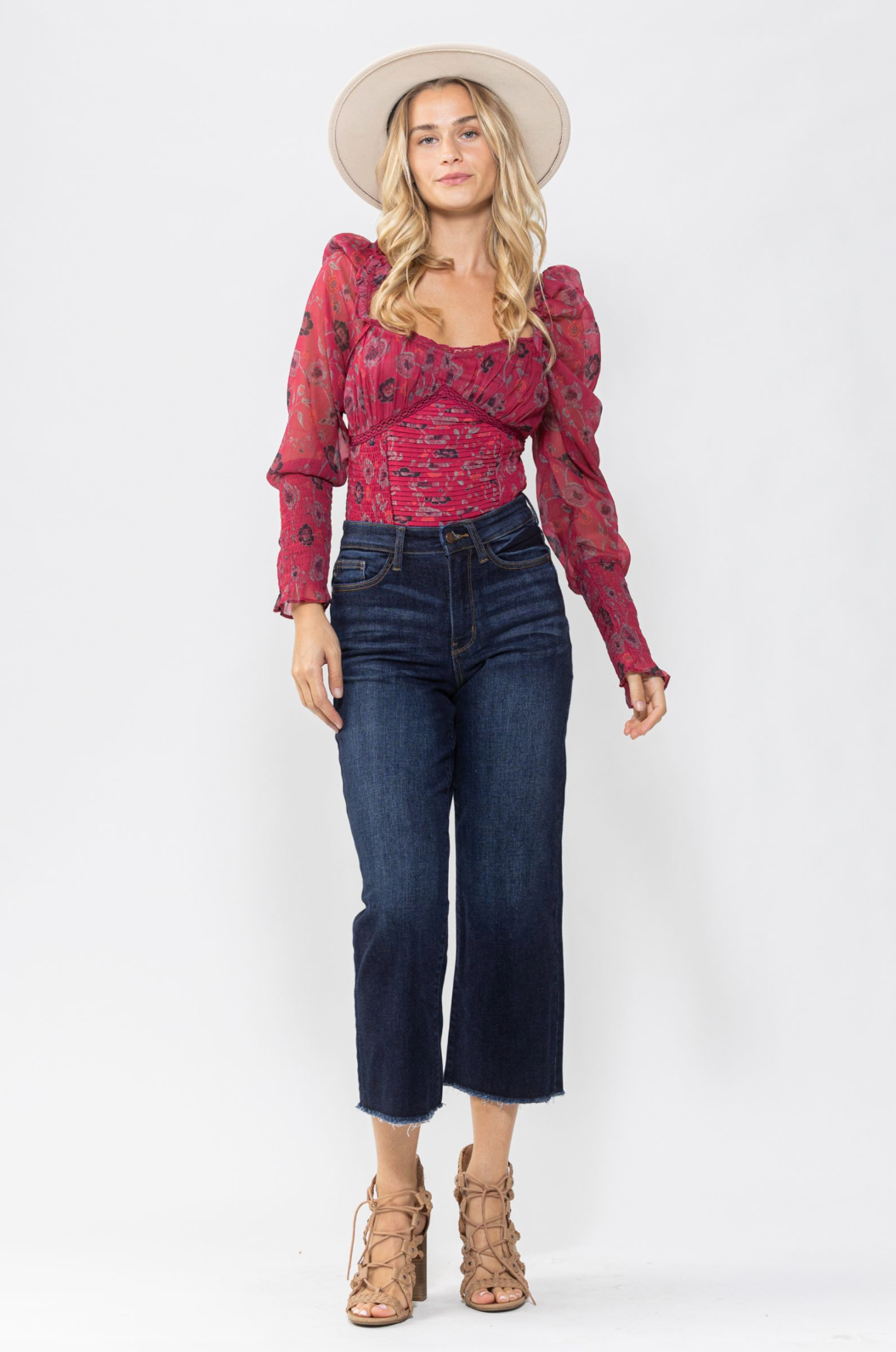 Judy Blue Cropped Wide Leg Jeans