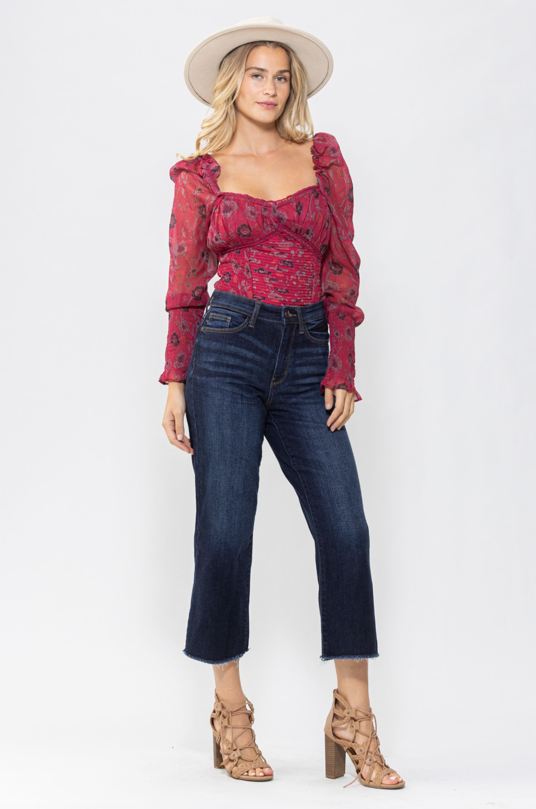 Judy Blue Cropped Wide Leg Jeans