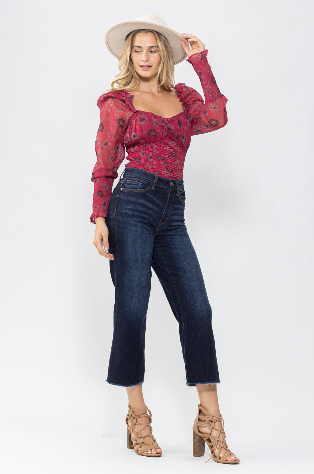 Judy Blue Cropped Wide Leg Jeans