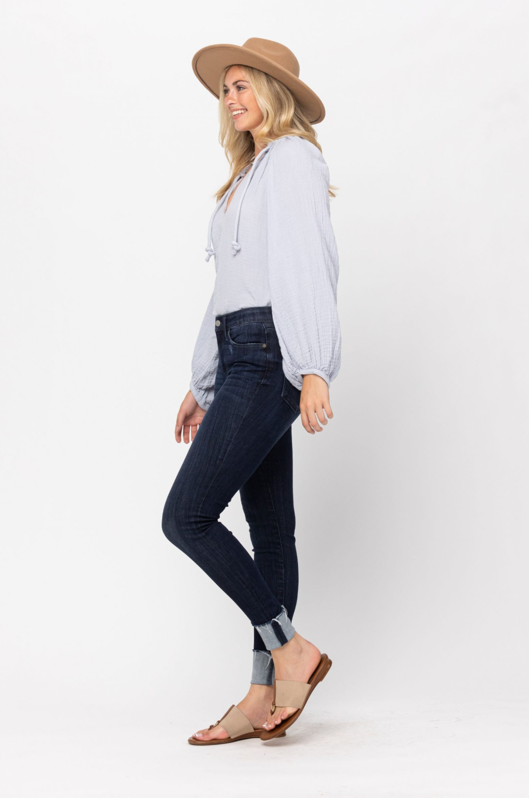 Judy Blue Super Dark Cuffed Skinny Jeans