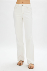 Judy Blue Ecru Straight Leg Jeans