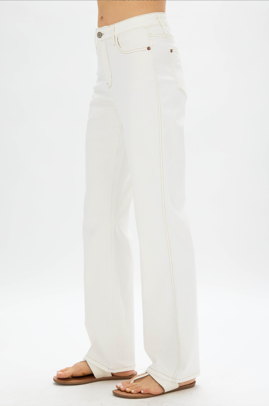 Judy Blue Ecru Straight Leg Jeans