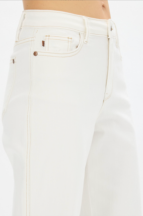 Judy Blue Ecru Straight Leg Jeans