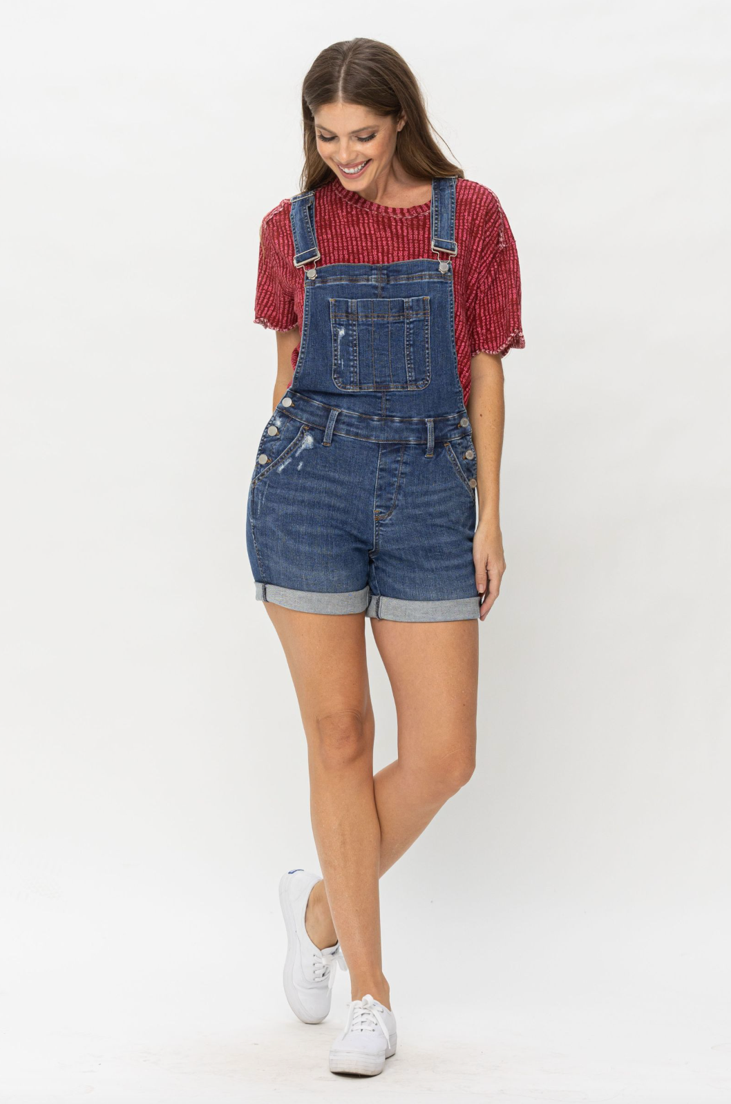 Judy Blue Double Cuff Short Overalls